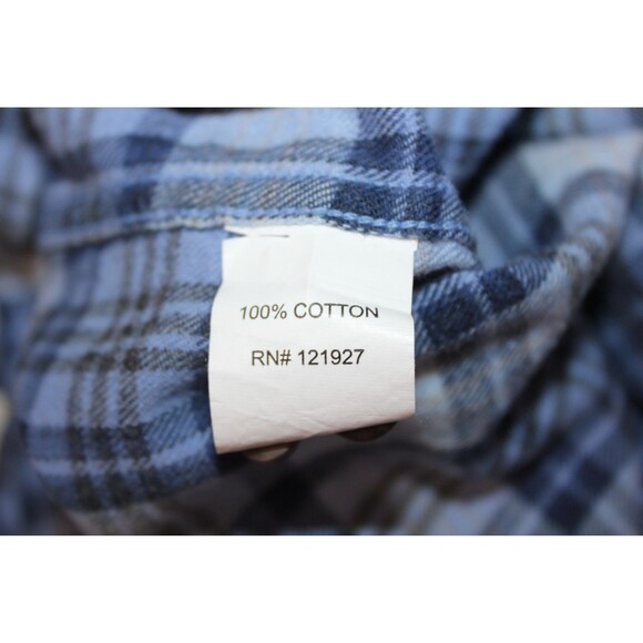 Johnnie-O Hangin Out Shirt Mens Large Blue Plaid Button Down Flannel Sz M - Picture 10 of 10